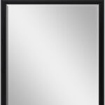 42" Black Solid Wood Framed Accent Mirror - Image 4