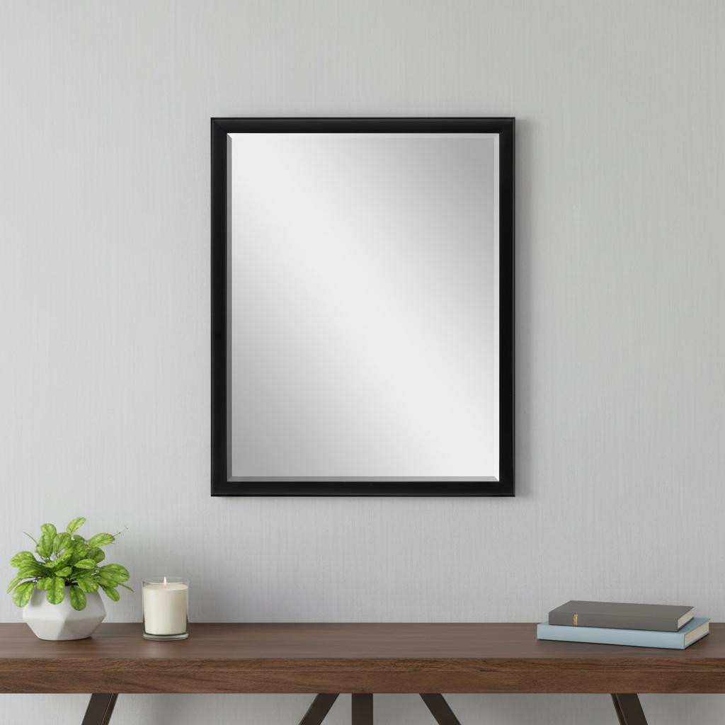 632822_4_ylpFrkqj.jpg 42" Black Solid Wood Framed Accent Mirror - Image 1