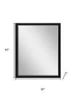 42" Black Solid Wood Framed Accent Mirror - Image 5