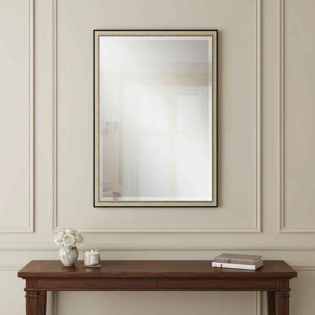 632824_6_Ch5yfh3U.jpg 38" Silver Solid Wood Framed Accent Mirror - Image 1