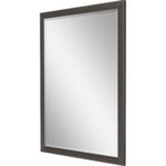 31" Dark Brown Solid Wood Framed Accent Mirror - Image 2