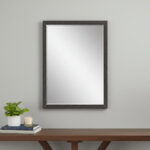 39" Dark Brown Solid Wood Framed Accent Mirror