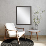 43" Dark Brown Solid Wood Framed Accent Mirror - Image 5