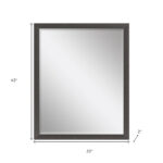 43" Dark Brown Solid Wood Framed Accent Mirror - Image 6