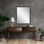 51" Dark Brown Solid Wood Framed Accent Mirror - Image 5