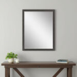 51" Dark Brown Solid Wood Framed Accent Mirror
