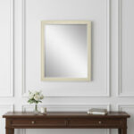 32" White Solid Wood Framed Accent Mirror