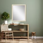 44" White Solid Wood Framed Accent Mirror - Image 6