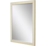 44" White Solid Wood Framed Accent Mirror - Image 3