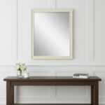 44" White Solid Wood Framed Accent Mirror
