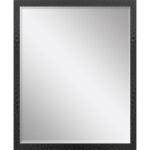 30" Black Hammered Geometric Finish Framed Accent Mirror - Image 3