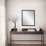 30" Black Hammered Geometric Finish Framed Accent Mirror - Image 5