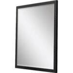 30" Black Hammered Geometric Finish Framed Accent Mirror - Image 2