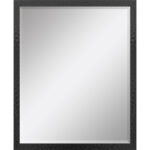 30" Black Hammered Geometric Finish Framed Accent Mirror - Image 4