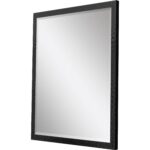 32" Black Hammered Geometric Framed Accent Mirror - Image 2