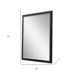 32" Black Hammered Geometric Framed Accent Mirror - Image 6