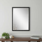 32" Black Hammered Geometric Framed Accent Mirror