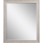 32" White Distressed Wood Framed Accent Mirror - Image 2