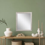 32" White Distressed Wood Framed Accent Mirror - Image 5