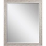 34" White Distressed Wood Framed Accent Mirror - Image 2