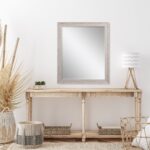 34" White Distressed Wood Framed Accent Mirror - Image 7