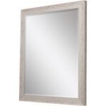 34" White Distressed Wood Framed Accent Mirror - Image 4