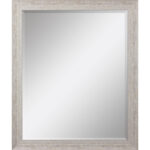 34" White Distressed Wood Framed Accent Mirror - Image 3