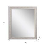34" White Distressed Wood Framed Accent Mirror - Image 8