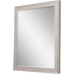 40" White Distressed Wood Framed Accent Mirror - Image 3