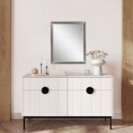 44" White Framed Accent Mirror - Image 5