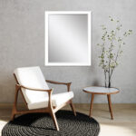 33" White Framed Accent Mirror - Image 5