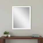 33" White Framed Accent Mirror