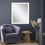 43" White Framed Accent Mirror - Image 6
