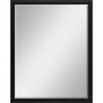 50" Black Solid Wood Framed Accent Mirror - Image 2