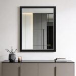 50" Black Solid Wood Framed Accent Mirror