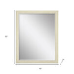 52" Ivory Distressed Wood Framed Accent Mirror - Image 6