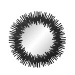 36" Black Wood Sunburst Framed Accent Mirror - Image 3