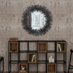 36" Black Wood Sunburst Framed Accent Mirror - Image 7