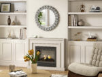 20" Silver Round Faux Crystal Bling Framed Accent Mirror - Image 5