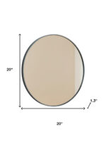 20" Black Metal Round Framed Bathroom Vanity Mirror - Image 8