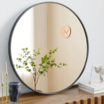 20" Black Metal Round Framed Bathroom Vanity Mirror - Image 6
