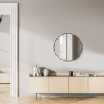 20" Black Metal Round Framed Bathroom Vanity Mirror - Image 5