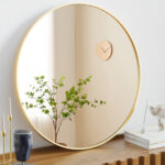 20" Gold Metal Round Framed Bathroom Vanity Mirror - Image 6