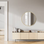 24" Gold Metal Round Framed Bathroom Vanity Mirror - Image 5