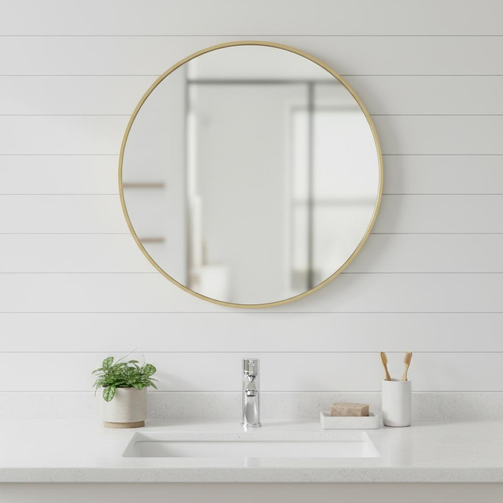 636258_9_kelhoLhz.jpg 24" Gold Metal Round Framed Bathroom Vanity Mirror - Image 1