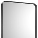 35" Black Metal Floating Framed Bathroom Vanity Mirror - Image 3