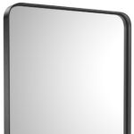39" Black Metal Floating Framed Bathroom Vanity Mirror - Image 3