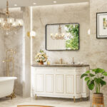 39" Black Metal Floating Framed Bathroom Vanity Mirror - Image 5
