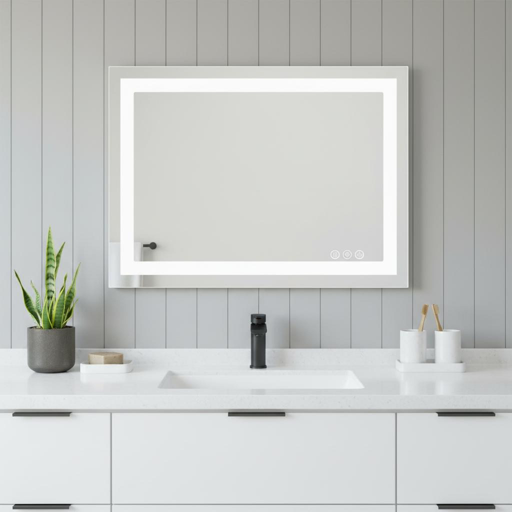 636267_2_XffEjibU.jpg 20" Clear Lighted Frameless Bathroom Vanity Mirror - Image 1
