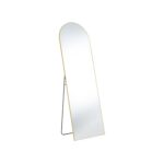 63" Gold Metal Arch Freestanding and Wall Mount Framed Full Length Mirror - Image 2